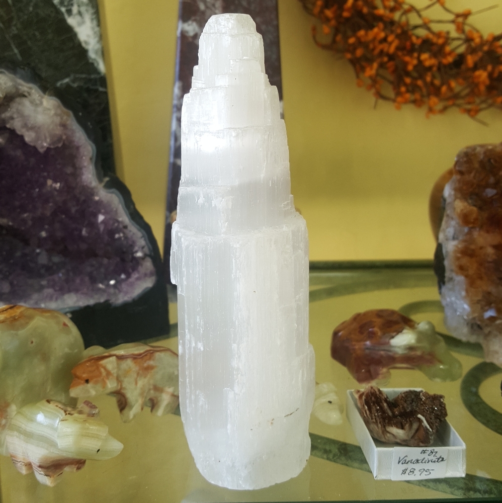 Selenite Crystal Point Decor